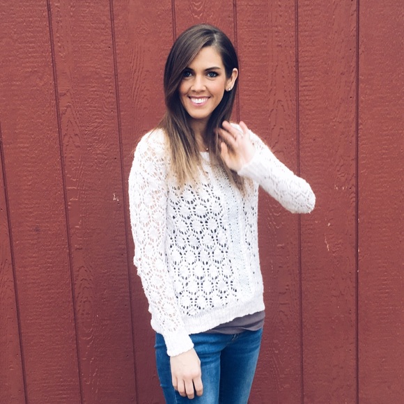 Maurice's Open Knit & Crochet Ribbed Hem Sweater - Picture 4 of 5